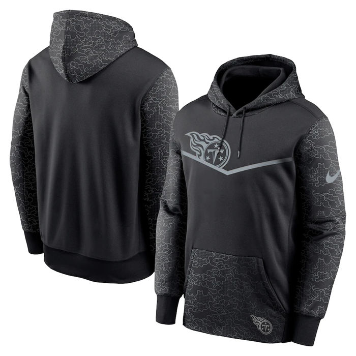 Men's Tennessee Titans Black Reflective Therma Hoodie Men's Tennessee Titans Black Reflective Therma Hoodie
