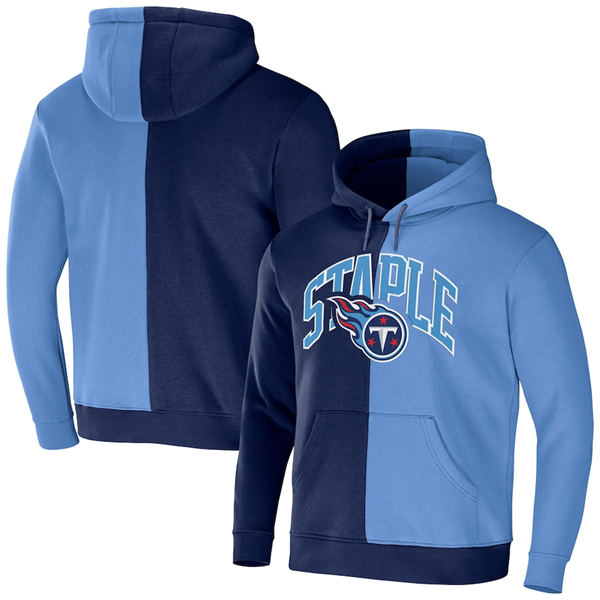 Men's Tennessee Titans Navy Blue Split Logo Pullover Hoodie Men's Tennessee Titans Navy Blue Split Logo Pullover Hoodie