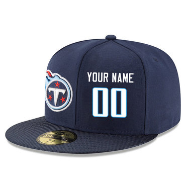 Men's Tennessee Titans Navy Color Snapback Custom Hat (Stitched any name&number) Men's Tennessee Titans Navy Color Snapback Custom Hat (Stitched any name&number)