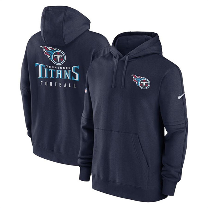 Men's Tennessee Titans Navy Sideline Club Fleece Pullover Hoodie Men's Tennessee Titans Navy Sideline Club Fleece Pullover Hoodie