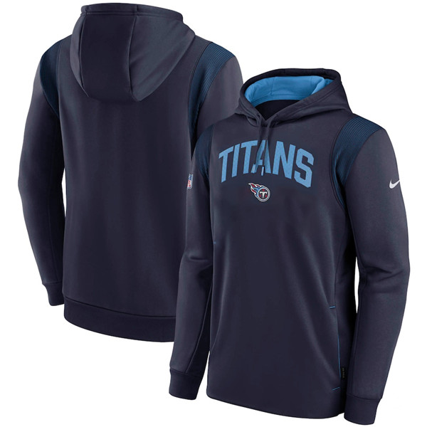 Men's Tennessee Titans Navy Sideline Stack Performance Pullover Hoodie 001 Men's Tennessee Titans Navy Sideline Stack Performance Pullover Hoodie 001