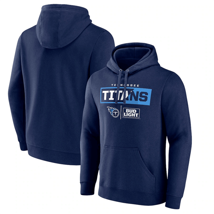 Men's Tennessee Titans Navy X Bud Light Pullover Hoodie Men's Tennessee Titans Navy X Bud Light Pullover Hoodie