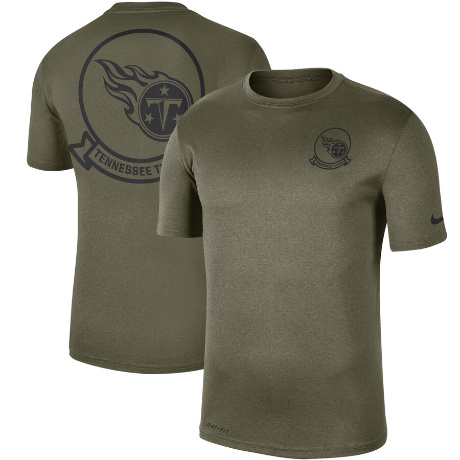 Men's Tennessee Titans Nike Olive 2019 Salute To Service Sideline Seal Legend Performance T-Shirt