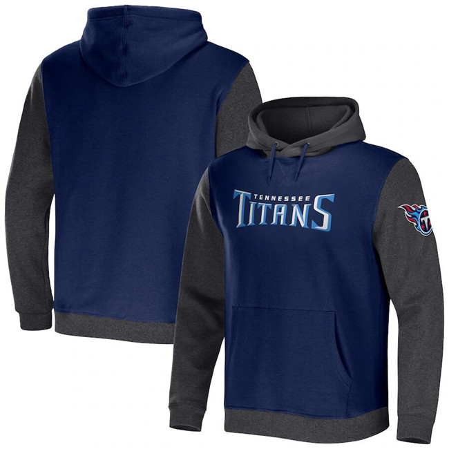 Men's Tennessee Titans X Darius Rucker Collection Navy Charcoal Colorblock Pullover Hoodie Men's Tennessee Titans X Darius Rucker Collection Navy Charcoal Colorblock Pullover Hoodie