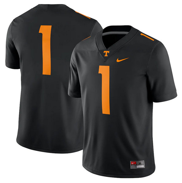 Men's Tennessee Volunteers #1 Black Stitched Game Jersey Men's Tennessee Volunteers #1 Black Stitched Game Jersey