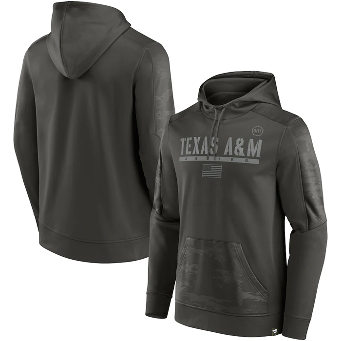 Men's Texas A&M Aggies Lions Olive OHT Military Appreciation Guardian Pullover Hoodie Men's Texas A&M Aggies Lions Olive OHT Military Appreciation Guardian Pullover Hoodie