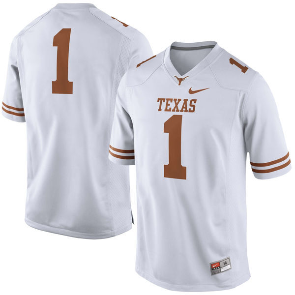 Men's Texas Longhorns 1 White Nike College Jersey Men's Texas Longhorns 1 White Nike College Jersey