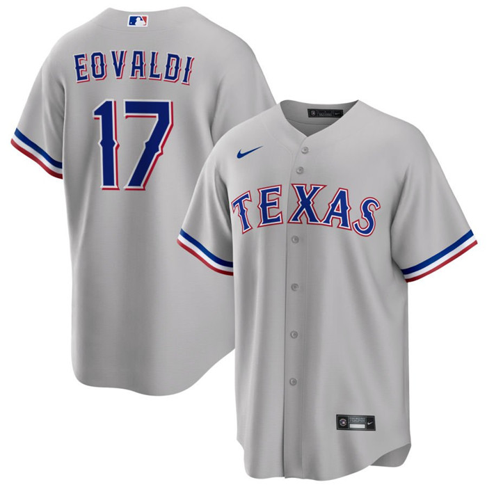 Men's Texas Rangers #17 Nathan Eovaldi Grey Cool Base Stitched Baseball Jersey Men's Texas Rangers #17 Nathan Eovaldi Grey Cool Base Stitched Baseball Jersey