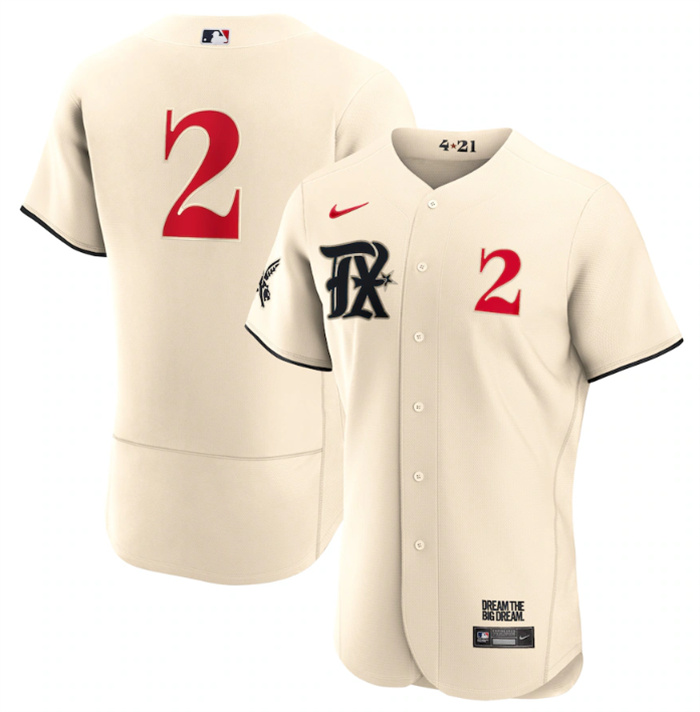 Men's Texas Rangers #2 Marcus Semien Cream 2023 City Connect Flex Base Stitched Baseball Jersey Men's Texas Rangers #2 Marcus Semien Cream 2023 City Connect Flex Base Stitched Baseball Jersey