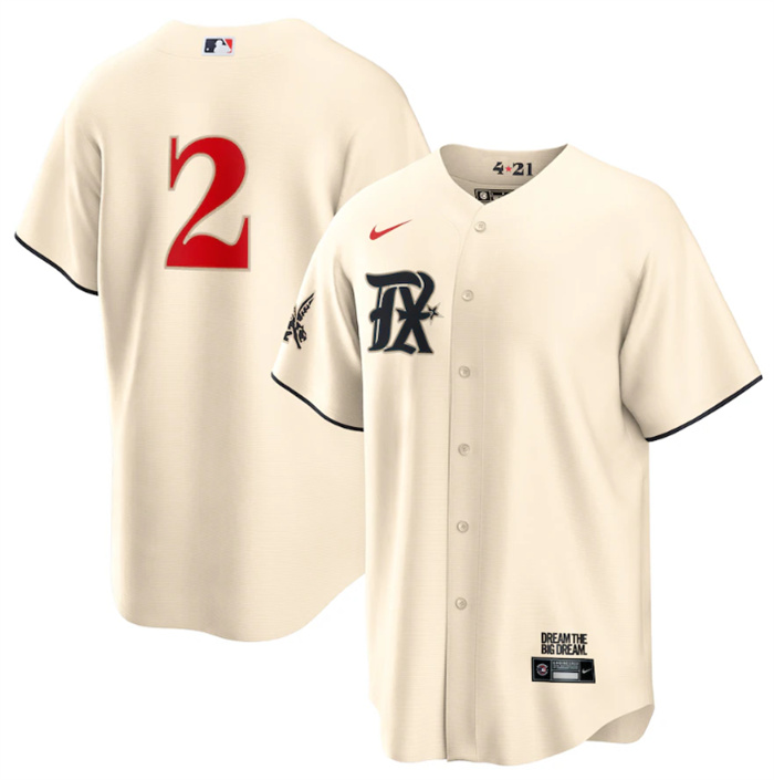 Men's Texas Rangers #2 Marcus Semien Cream 2023 City Connect Stitched Baseball Jersey Men's Texas Rangers #2 Marcus Semien Cream 2023 City Connect Stitched Baseball Jersey