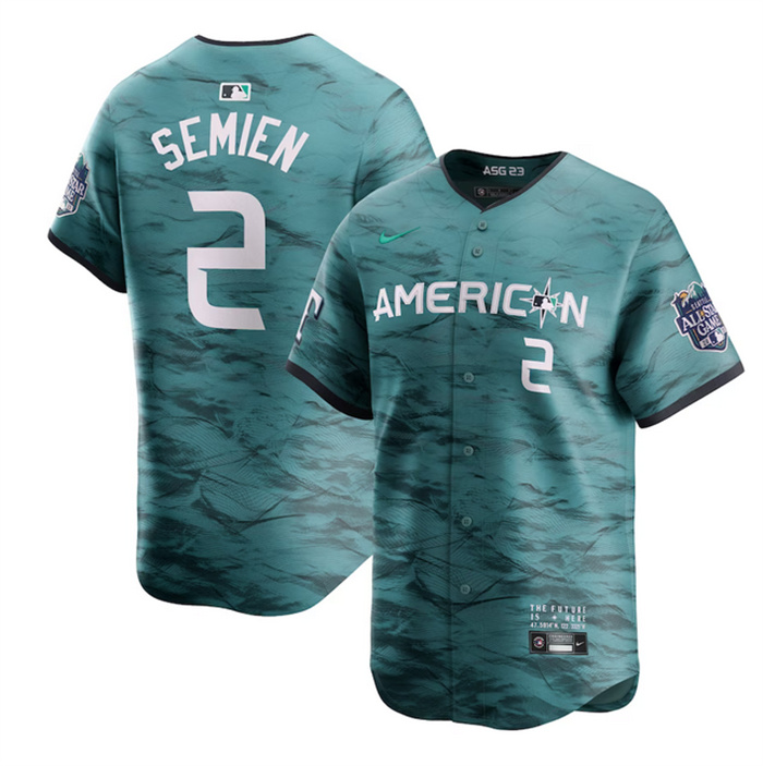 Men's Texas Rangers #2 Marcus Semien Teal 2023 All-Star Stitched Baseball Jersey Men's Texas Rangers #2 Marcus Semien Teal 2023 All-Star Stitched Baseball Jersey