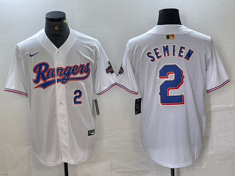 Men's Texas Rangers #2 Marcus Semien White Gold Cool Base Stitched Baseball Jersey 3 Men's Texas Rangers #2 Marcus Semien White Gold Cool Base Stitched Baseball Jersey 3