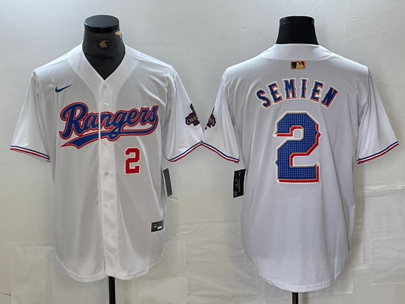 Men's Texas Rangers #2 Marcus Semien White Gold Cool Base Stitched Baseball Jersey 6 Men's Texas Rangers #2 Marcus Semien White Gold Cool Base Stitched Baseball Jersey 6