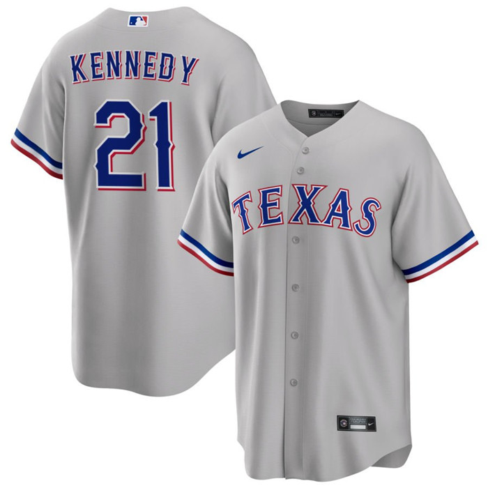 Men's Texas Rangers #21 Ian Kennedy Grey Cool Base Stitched Baseball Jersey Men's Texas Rangers #21 Ian Kennedy Grey Cool Base Stitched Baseball Jersey