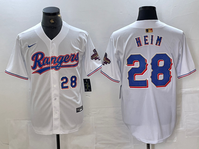 Men's Texas Rangers #28 Jonah Heim White Gold Cool Base Stitched Baseball Jersey 1 Men's Texas Rangers #28 Jonah Heim White Gold Cool Base Stitched Baseball Jersey 1