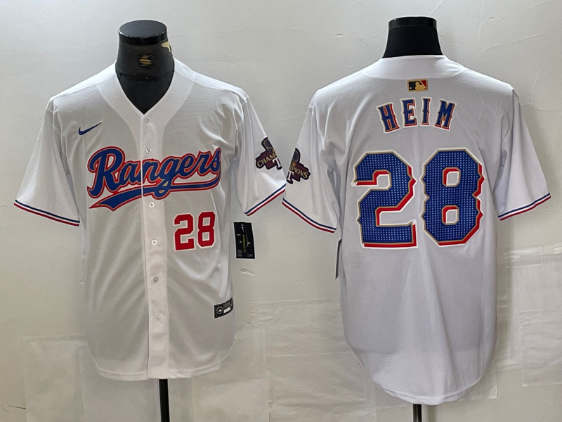 Men's Texas Rangers #28 Jonah Heim White Gold Cool Base Stitched Baseball Jersey Men's Texas Rangers #28 Jonah Heim White Gold Cool Base Stitched Baseball Jersey