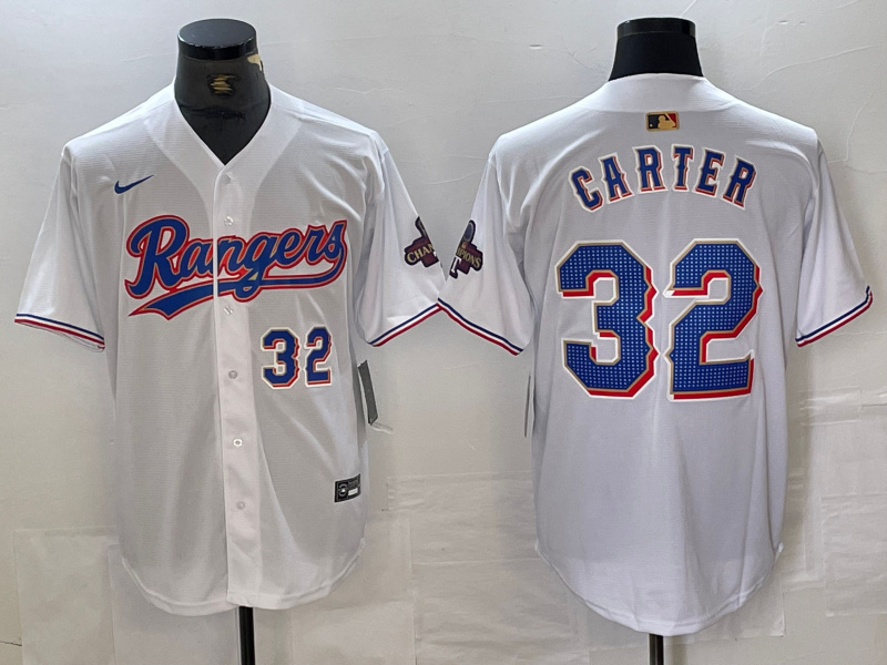 Men's Texas Rangers #32 Evan Carter White Gold Cool Base Stitched Baseball Jersey 4 Men's Texas Rangers #32 Evan Carter White Gold Cool Base Stitched Baseball Jersey 4