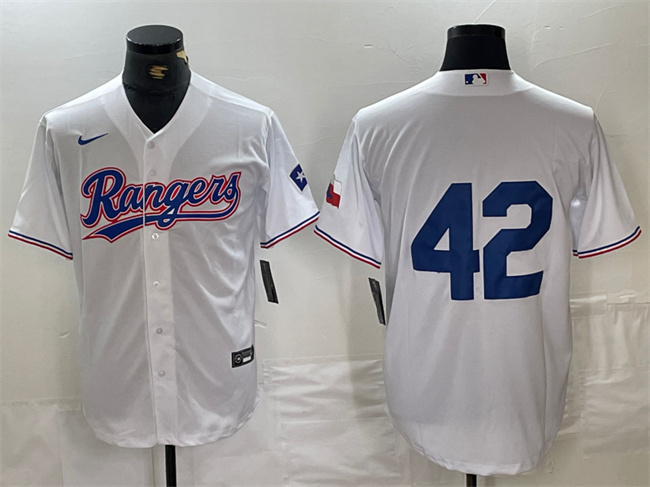 Men's Texas Rangers #42 Jackie Robinson White Cool Base Stitched Baseball Jersey Men's Texas Rangers #42 Jackie Robinson White Cool Base Stitched Baseball Jersey