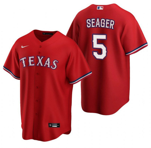 Men's Texas Rangers #5 Corey Seager Red Cool Base Stitched Baseball Jersey Men's Texas Rangers #5 Corey Seager Red Cool Base Stitched Baseball Jersey