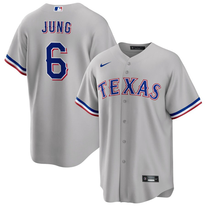 Men's Texas Rangers #6 Josh Jung Grey Cool Base Stitched Baseball Jersey Men's Texas Rangers #6 Josh Jung Grey Cool Base Stitched Baseball Jersey