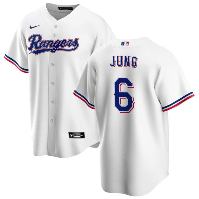 Men's Texas Rangers #6 Josh Jung White Cool Base Stitched Baseball Jersey Men's Texas Rangers #6 Josh Jung White Cool Base Stitched Baseball Jersey