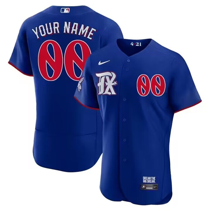 Men's Texas Rangers ACTIVE PLAYER Custom 2023 Royal City Connect Flex Base Stitched Baseball Jersey Men's Texas Rangers ACTIVE PLAYER Custom 2023 Royal City Connect Flex Base Stitched Baseball Jersey