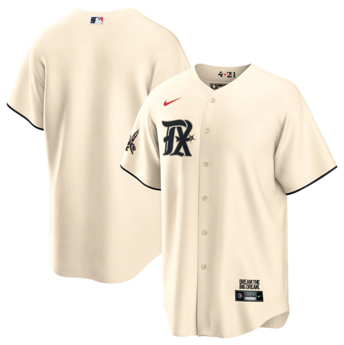 Men's Texas Rangers Blank Cream 2023 City Connect Stitched Baseball Jersey Men's Texas Rangers Blank Cream 2023 City Connect Stitched Baseball Jersey