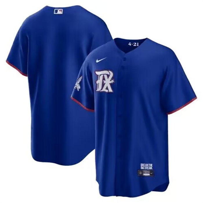 Men's Texas Rangers Blank Royal 2023 City Connect Stitched Baseball Jersey Men's Texas Rangers Blank Royal 2023 City Connect Stitched Baseball Jersey