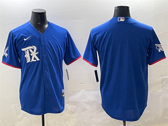 Men's Texas Rangers Blank Royal City Connect Stitched Baseball Jersey Men's Texas Rangers Blank Royal City Connect Stitched Baseball Jersey