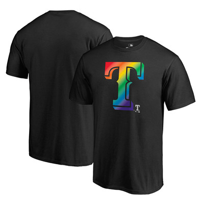 Men's Texas Rangers Fanatics Branded Pride Black T-Shirt