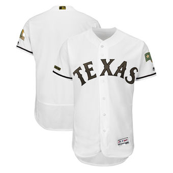 Men's Texas Rangers Majestic White 2018 Memorial Day Authentic Collection Flex Base Team Custom Jersey Men's Texas Rangers Majestic White 2018 Memorial Day Authentic Collection Flex Base Team Custom Jersey