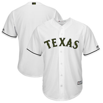 Men's Texas Rangers Majestic White 2018 Memorial Day Cool Base Team Custom Jersey Men's Texas Rangers Majestic White 2018 Memorial Day Cool Base Team Custom Jersey