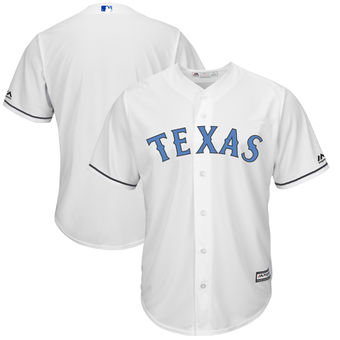 Men's Texas Rangers Majestic White Father's Day Cool Base Replica Team Jersey