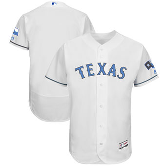 Men's Texas Rangers Majestic White Father's Day FlexBase Team Jersey