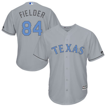 Men's Texas Rangers Prince Fielder Majestic Gray Father's Day Cool Base Replica Jersey