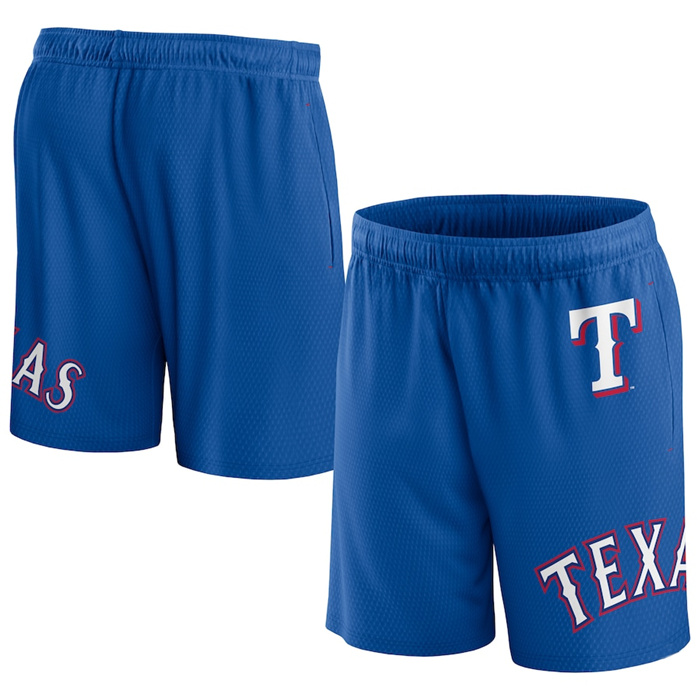 Men's Texas Rangers Royal Clincher Mesh Shorts Men's Texas Rangers Royal Clincher Mesh Shorts