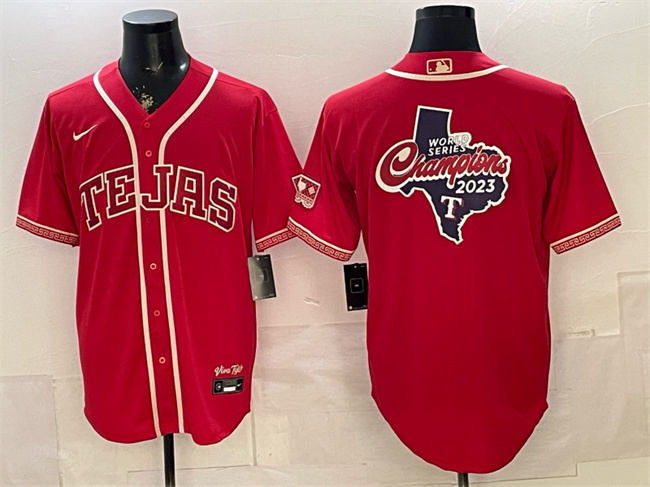 Men's Texas Rangers Team Big Logo Red 2026 City Connect Stadium Stitched Baseball Jersey s Men's Texas Rangers Team Big Logo Red 2026 City Connect Stadium Stitched Baseball Jersey s