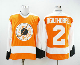 Men's The Movie Slap Shot Syracuse Bulldoges #2 Ogie Ogilthorpe Orange Stitched Hockey Jersey Men's The Movie Slap Shot Syracuse Bulldoges #2 Ogie Ogilthorpe Orange Stitched Hockey Jersey