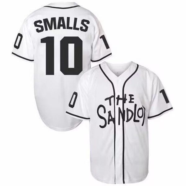 Men's The Sandlot #10 Scotty Smalls White Stitched Baseball Jersey Men's The Sandlot #10 Scotty Smalls White Stitched Baseball Jersey