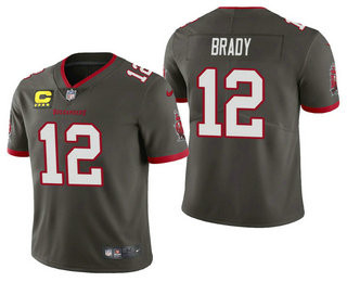 Men's Tom Brady Tampa Bay Buccaneers Pewter Captain Patch Vapor Limited Jersey Men's Tom Brady Tampa Bay Buccaneers Pewter Captain Patch Vapor Limited Jersey