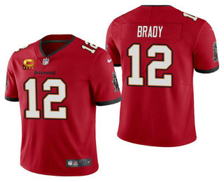 Men's Tom Brady Tampa Bay Buccaneers Red Captain Patch Vapor Limited Jersey Men's Tom Brady Tampa Bay Buccaneers Red Captain Patch Vapor Limited Jersey