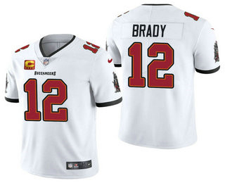 Men's Tom Brady Tampa Bay Buccaneers White Captain Patch Vapor Limited Jersey Men's Tom Brady Tampa Bay Buccaneers White Captain Patch Vapor Limited Jersey