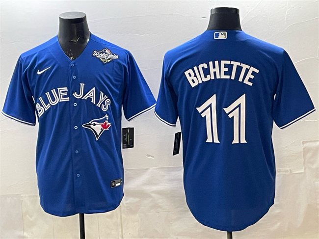 Men's Toronto Blue Jays #11 Bo Bichette Royal 2025 World Series Cool Base Stitched Baseball Jersey Men's Toronto Blue Jays #11 Bo Bichette Royal 2025 World Series Cool Base Stitched Baseball Jersey