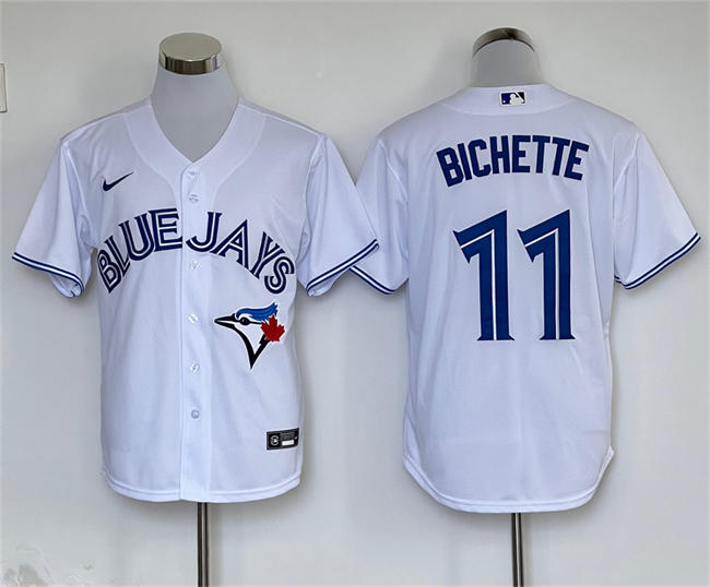 Men's Toronto Blue Jays #11 Bo Bichette White Cool Base Stitched Baseball Jersey Men's Toronto Blue Jays #11 Bo Bichette White Cool Base Stitched Baseball Jersey