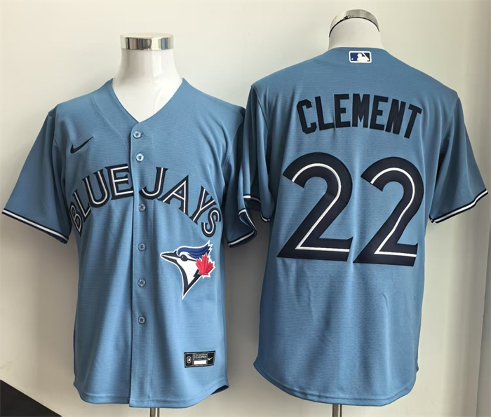 Men's Toronto Blue Jays #22 Ernie Clement Light Blue 2025 Cool Base Stitched Baseball Jersey Men's Toronto Blue Jays #22 Ernie Clement Light Blue 2025 Cool Base Stitched Baseball Jersey