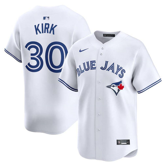 Men's Toronto Blue Jays #30 Alejandro Kirk White Home Limited Stitched Baseball Jersey Men's Toronto Blue Jays #30 Alejandro Kirk White Home Limited Stitched Baseball Jersey