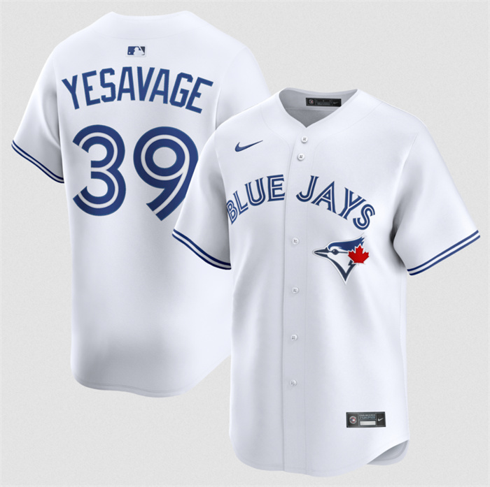 Men's Toronto Blue Jays #39 Trey Yesavage White 2024 Home Limited Stitched Baseball Jersey Men's Toronto Blue Jays #39 Trey Yesavage White 2024 Home Limited Stitched Baseball Jersey