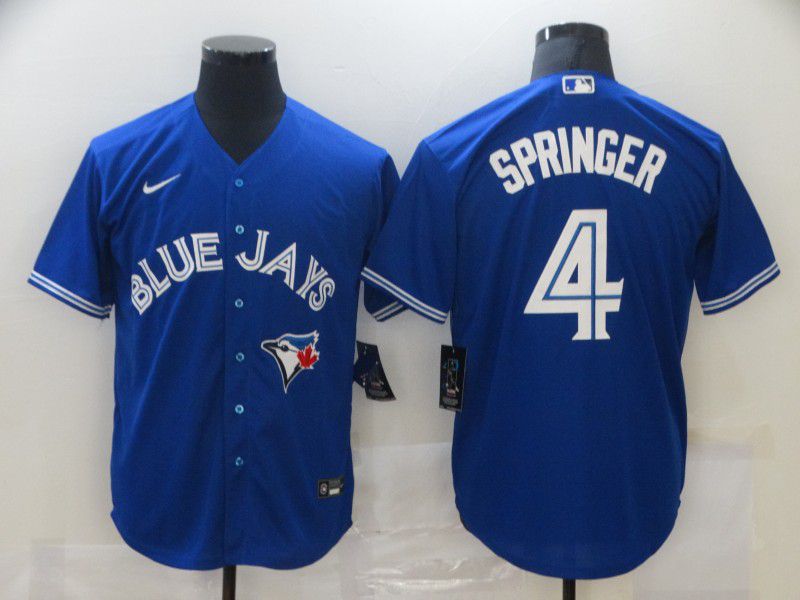 Men's Toronto Blue Jays #4 George Springer Blue Stitched MLB Cool Base Nike Jersey Men's Toronto Blue Jays #4 George Springer Blue Stitched MLB Cool Base Nike Jersey