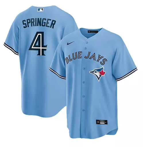 Men's Toronto Blue Jays #4 George Springer Light Blue Cool Base Stitched Jersey Men's Toronto Blue Jays #4 George Springer Light Blue Cool Base Stitched Jersey