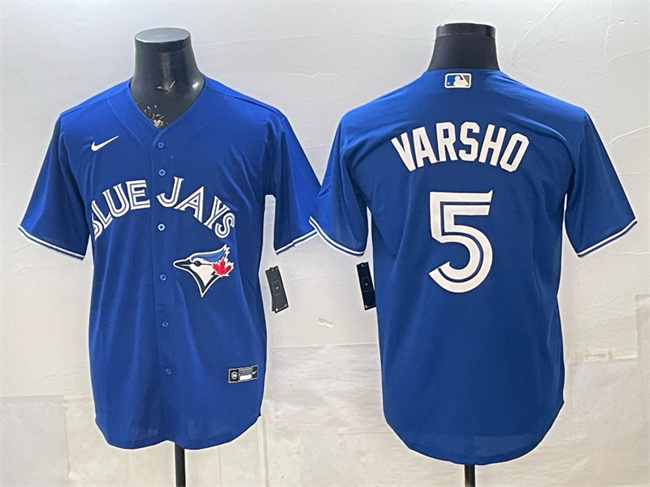 Men's Toronto Blue Jays #5 Daulton Varsho Royal 2025 Cool Base Stitched Baseball Jersey Men's Toronto Blue Jays #5 Daulton Varsho Royal 2025 Cool Base Stitched Baseball Jersey
